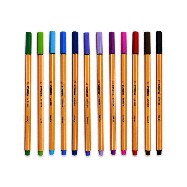 PLUMIN ROTULADOR STABILO POINT ESTUCHE CON 12 COLORES