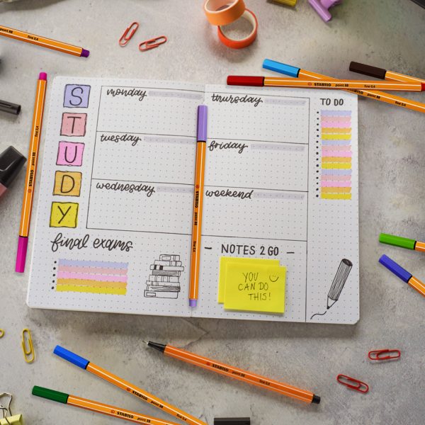 PLUMIN ROTULADOR STABILO POINT ESTUCHE CON 12 COLORES
