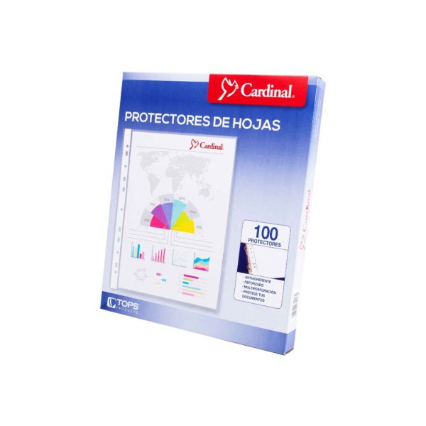 PROTECTOR DE HOJAS CARDINAL CARTA ANTIRREFLEJANTE 64003 CON 100 PZAS