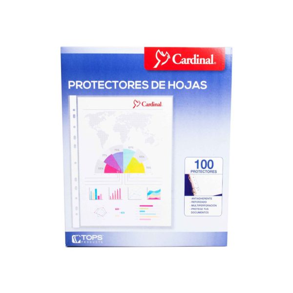 PROTECTOR DE HOJAS CARDINAL CARTA ANTIRREFLEJANTE 64003 CON 100 PZAS