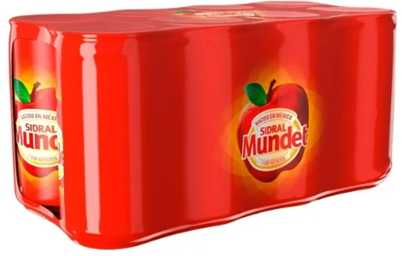 REFRESCO SIDRAL MUNDET SABOR MANZANA 8 LATAS DE 235 ML
