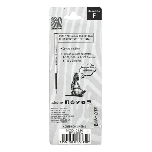 REPUESTO-PARA-BOLIGRAFO-ZEBRA-COLOR-NEGRO-0120-PAQUETE-CON-2-PZS_R005-073_1-2 REPUESTO PARA BOLIGRAFO ZEBRA COLOR NEGRO 0120 PAQUETE CON 2 PZS