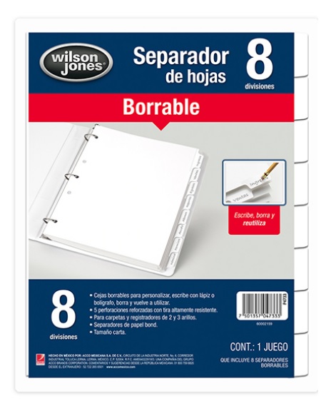 SEPARADOR-CEJA-BORRABLE-BLANCO-CARTA-8-POSICIONES-P4733_S040-177 SEPARADOR CEJA BORRABLE BLANCO CARTA 8 POSICIONES P4733