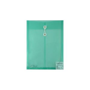 SOBRE PLASTICO VERTICAL CARTA CO-F118-GN VERDE CON HILO