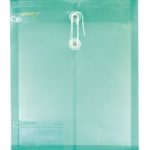 SOBRE PLASTICO VERTICAL CARTA VERDE CON HILO