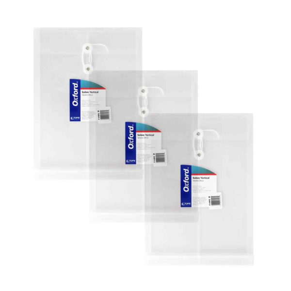 SOBRE PLASTICO VERTICAL TNS-BC OFICIO CON HILO F495B