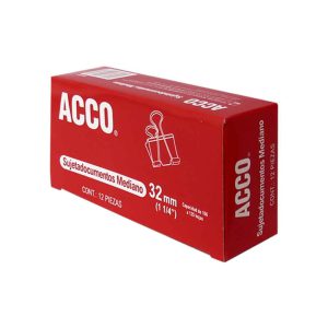 SUJETADOCUMENTOS MEDIANO DE 32 MM P2463 PARA 125 HOJAS CON 12 PZAS