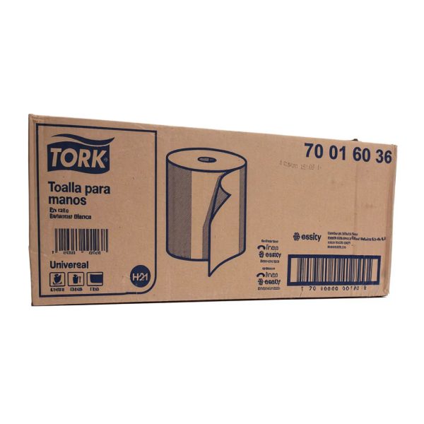 TOALLA EN ROLLO BLANCA 700160 DE 20CM X 180 M CAJA CON 6 PZS
