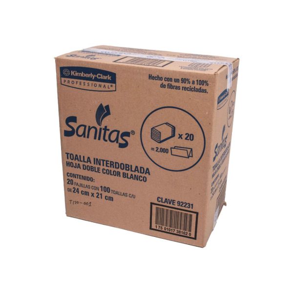 TOALLAS-INTER-SANITAS-BLAN-92231-CON-20-PAQUETES_T130-001_12 TOALLAS INTER. SANITAS BLAN 92231 CON 20 PAQUETES