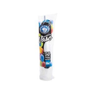 VASOS DE PLASTICO NO.10 PAQUETE CON 50 PZS