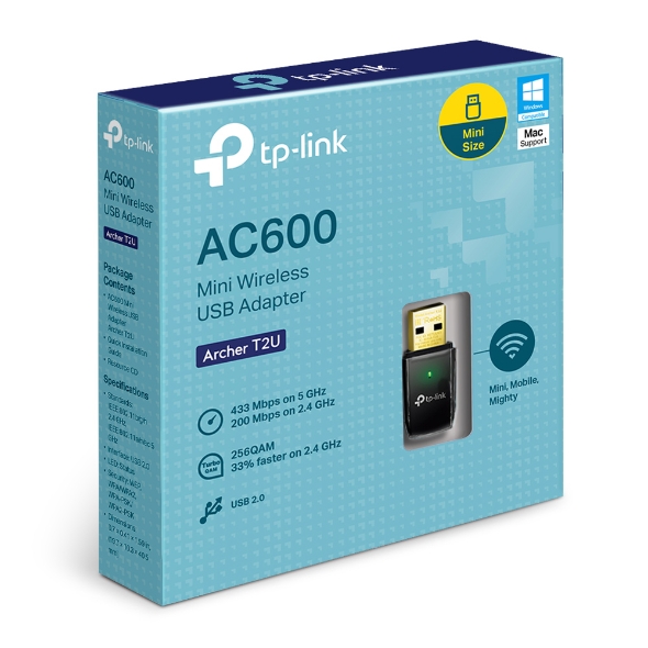 ADAPTADOR USB TP-LINK ARCHER T2U AC600 WIFI DUAL BAND