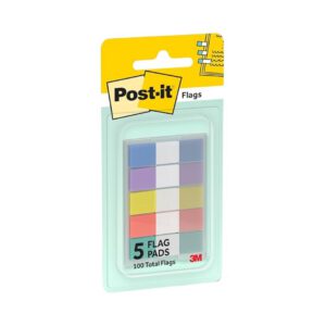 BANDERITAS ADHESIVAS RIGIDAS POST-IT FLAGS PASTEL PAQUETE CON 100 BANDERITAS EN 5 BLOCS