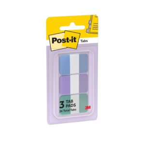 BANDERITAS ADHESIVAS RIGIDAS POST-IT TABS PASTEL FRIOS PAQUETE CON 36 BANDERITAS EN 3 BLOCS