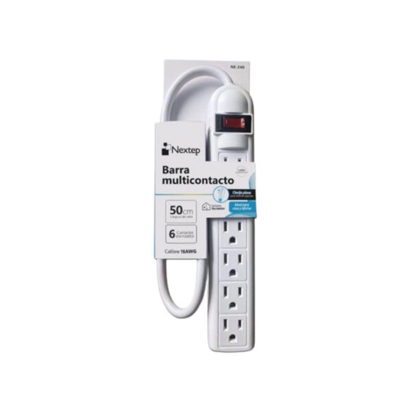BARRA-MULTICONTACTO-NEXTEP-6-CONTACTOS-CABLE-50CM-NE-240_C001-199_1 BARRA MULTICONTACTO NEXTEP 6 CONTACTOS CABLE 50CM NE-240