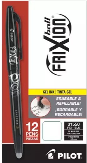 BOLIGRAFO-BORRABLE-PILOT-FRIXION-NEGRO-0-7-MM-31550C-CON-12-PZS_B128-060_1 BOLIGRAFO BORRABLE PILOT FRIXION NEGRO 0.7 MM 31550C CON 12 PZS