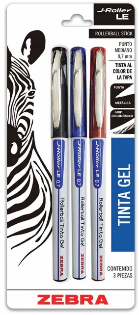 BOLIGRAFO GEL J-ROLLER 0.7 LE MM ROJO NEGRO AZUL BLISTER