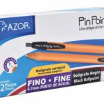 BOLIGRAFO PIN POINT RETRACTIL FINO 0.7MM NEGRO 6120NE CON 12 PIEZAS