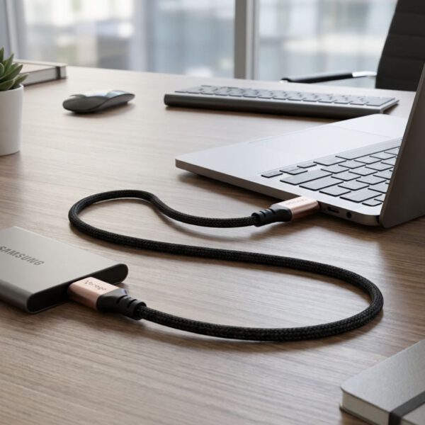 CABLE EXTENSION VORAGO CAB-127 TIPO C HEMBRA-TIPO C MACHO 1 METRO 100W NEGRO