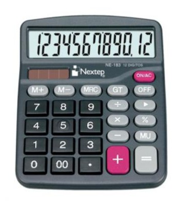 CALCULADORA SEMI-ESCRITORIO NE-183 12 DIGITOS PILA Y SOLAR