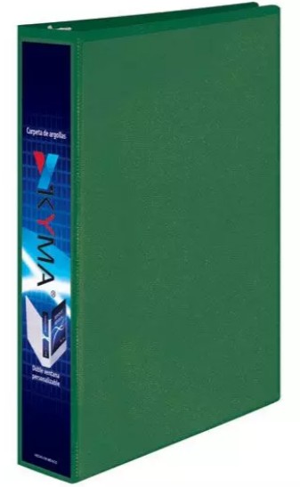 CARPETA VINIL VERDE BANDERA ARILLO EN O 1 PULGADA CARTA C/ CUBIERTA
