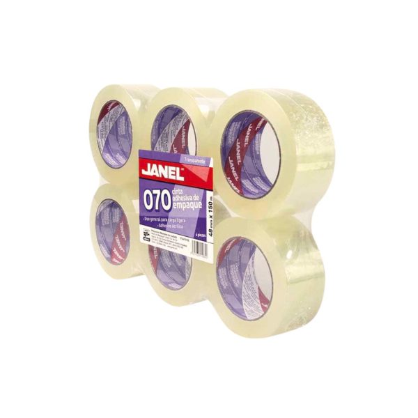 CINTA DE EMPAQUE TRANSPARENTE 070 48MM X 150 M PAQUETE CON 6 PIEZAS