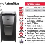 DESTRUCTORA AUTOMATICA CORTE SUPER CRUZADO 300X 2.0 WSM1757608