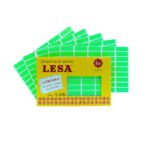 ETIQUETA ADHESIVA LESA NUMERO 6 VERDE FLUORESCENTE 38 X 13 MM RECTANGULAR PAQUETE CON 5 SOBRES