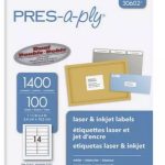 ETIQUETA LASER INK-JET BLANCA PRESS A PLY 30602 3.4 x 10.2 CM CON 1400 PZS