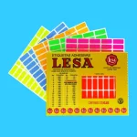 ETIQUETA LESA GRANDE FLUORESCENTE DEL NUMERO 4 ROJA