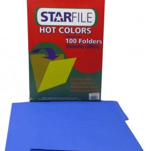 FOLDER HOT COLORS TAMAÑO OFICIO AZUL REY PH0044 CON 100 PZS