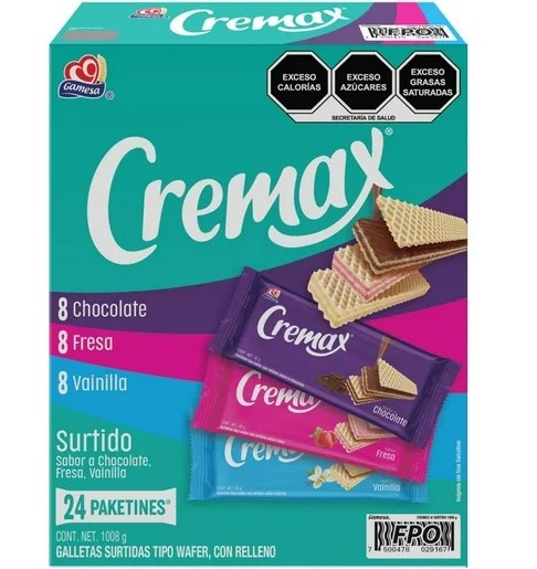GALLETAS CREMAX GAMESA SURTIDO 24 PIEZAS 42 GRAMOS C/U