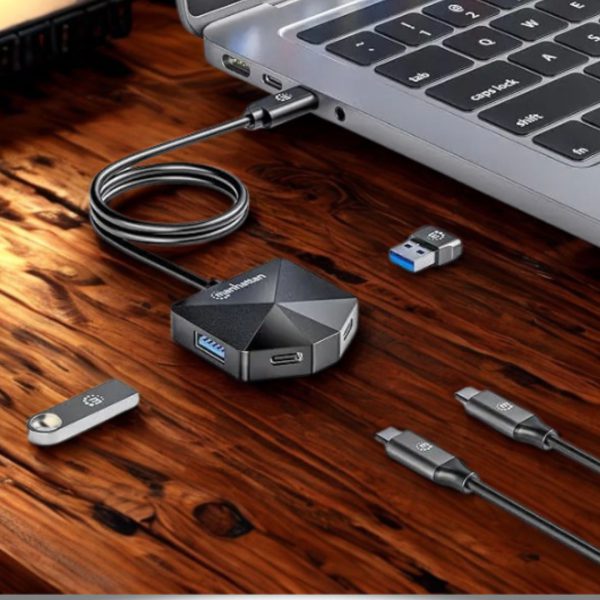 HUB MANHATTAN 181150 USB-C 3.2 CON 4 PUERTOS 2 USB-A Y 2 USB-C