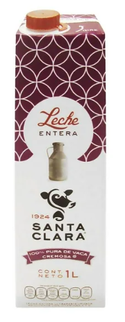 LECHE ENTERA SANTA CLARA 1 LT CAJA CON 12 PIEZAS