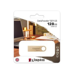 MEMORIA USB KINGSTON DATATRAVELER SE9 G3 128GB 3.2 GEN 1 METÁLICA ORO