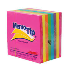 MINI CUBO MEMO TIP NEON 5.1x5.1 CM DE 400 HOJAS