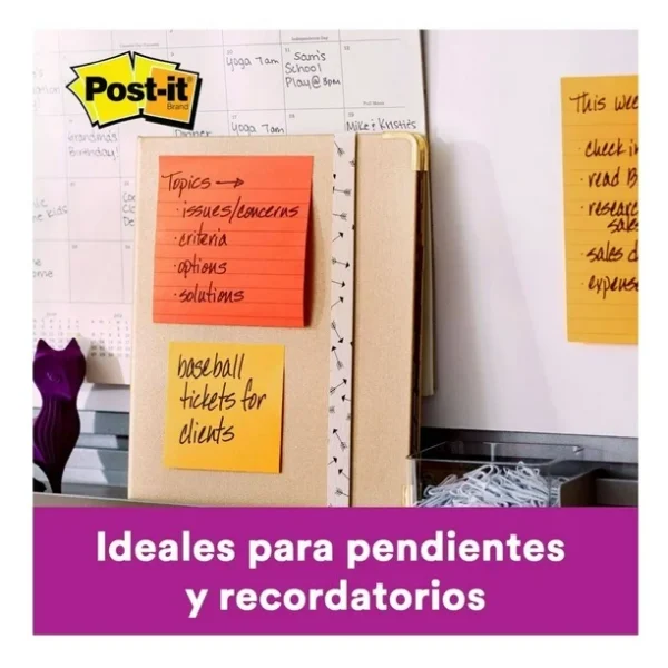 NOTAS ADHESIVAS POST-IT JAIPUR RAYADA 3 X 3 3 PAQUETE CON 50 HOJAS