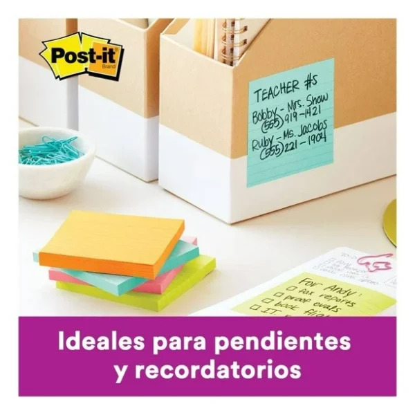 NOTAS ADHESIVAS POST-IT JAIPUR RAYADA 3 X 3 3 PAQUETE CON 50 HOJAS