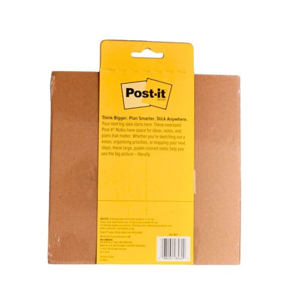 NOTAS ADHESIVAS POST-IT SUPER STICKY BIG NOTES PAPAYA FIZZ 8X8 PULGADAS BLOC CON 30 HOJAS BN-8PFZ