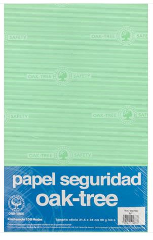 PAPEL SEGURIDAD OFICIO VERDE OBSCURO CON 100 HOJAS