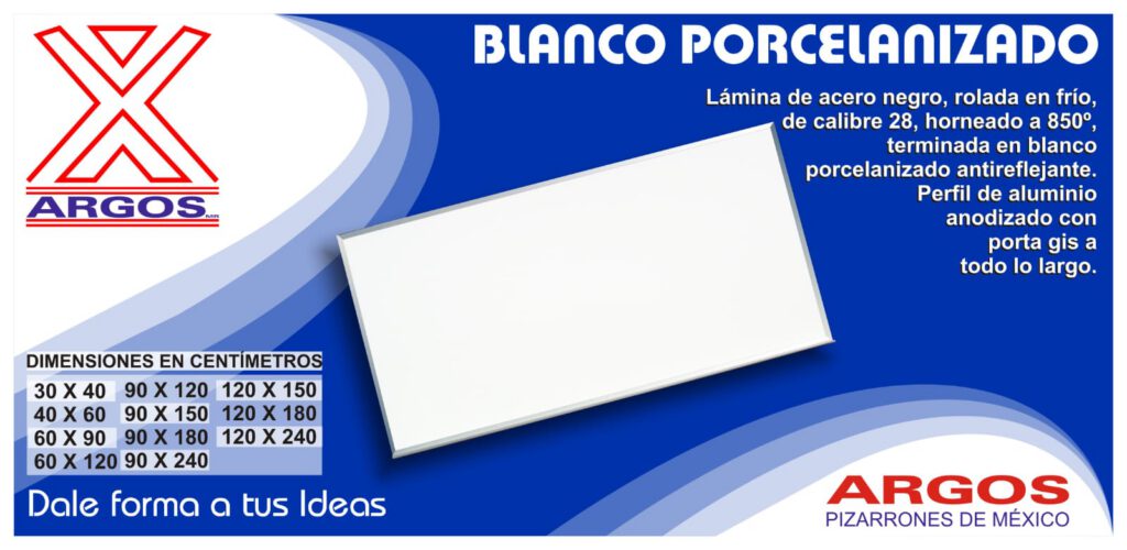 Pintarrones (pizarrones blancos) ARGOS
