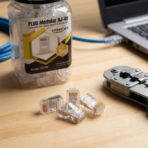 PLUG MODULAR LINKED PRO RJ45 CAT5e BLINDADO POR PIEZA