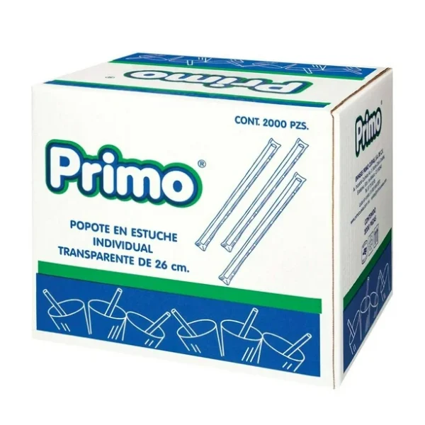 POPOTE DE PLASTICO 26 CM CAJA CON 2000 PIEZAS