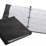 PORTA TARJETAS VINIL NEGRO PARA 200 TARJETAS