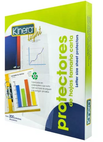 PROTECTOR DE HOJAS CARTA OPACO LIGHT 370 PAQUETE CON 200 PZS