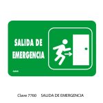SEÑALIZACION PLACA RIGIDA SALIDA DE MERGENCIA 35 CM x 24 CM