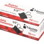 SUJETADOCUMENTOS NEXTEP MINI 15MM 12 PZAS