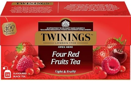 TE NEGRO TWININGS 4 FRUTAS ROJAS 25 SOBRES DE 2 G