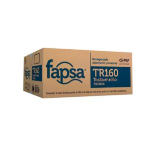 TOALLA EN ROLLO FAPSA TR160 CAJA CON 6 ROLLOS DE 160 METROS