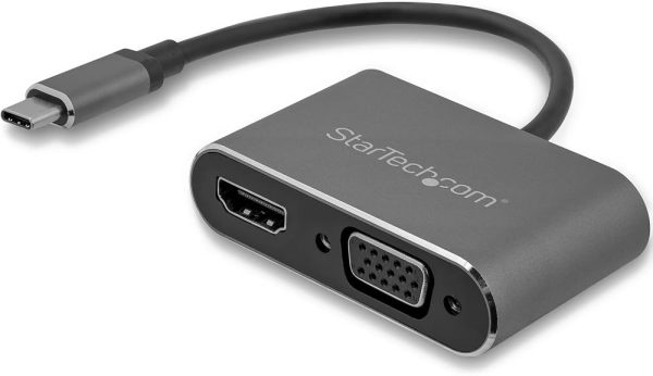 ADAPTADOR USB-C MACHO - VGA/HDMI HEMBRA, NEGRO