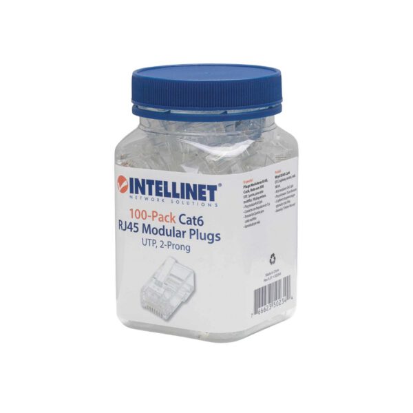 C001-056_1 PLUG MODULAR RJ45 UTP CAT6 502344 BOTE 100 PZ